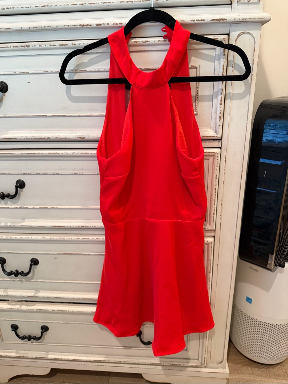 Bright Red Halter Mini Dress - Brand Unspecified